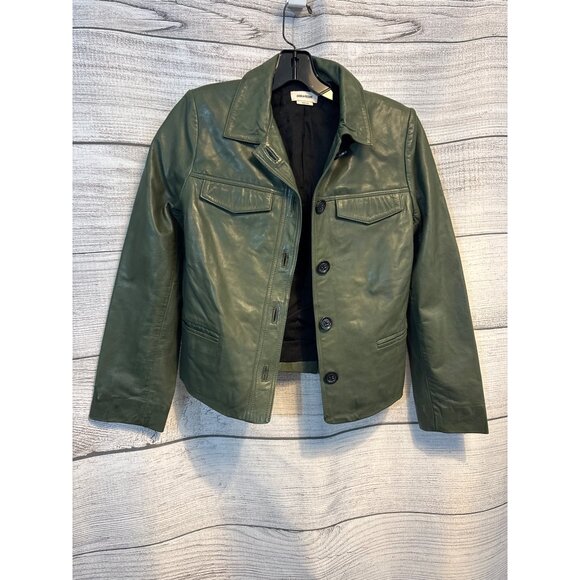 Zadig & Voltaire Liam Green Leather Jacket Size S - Picture 1 of 6